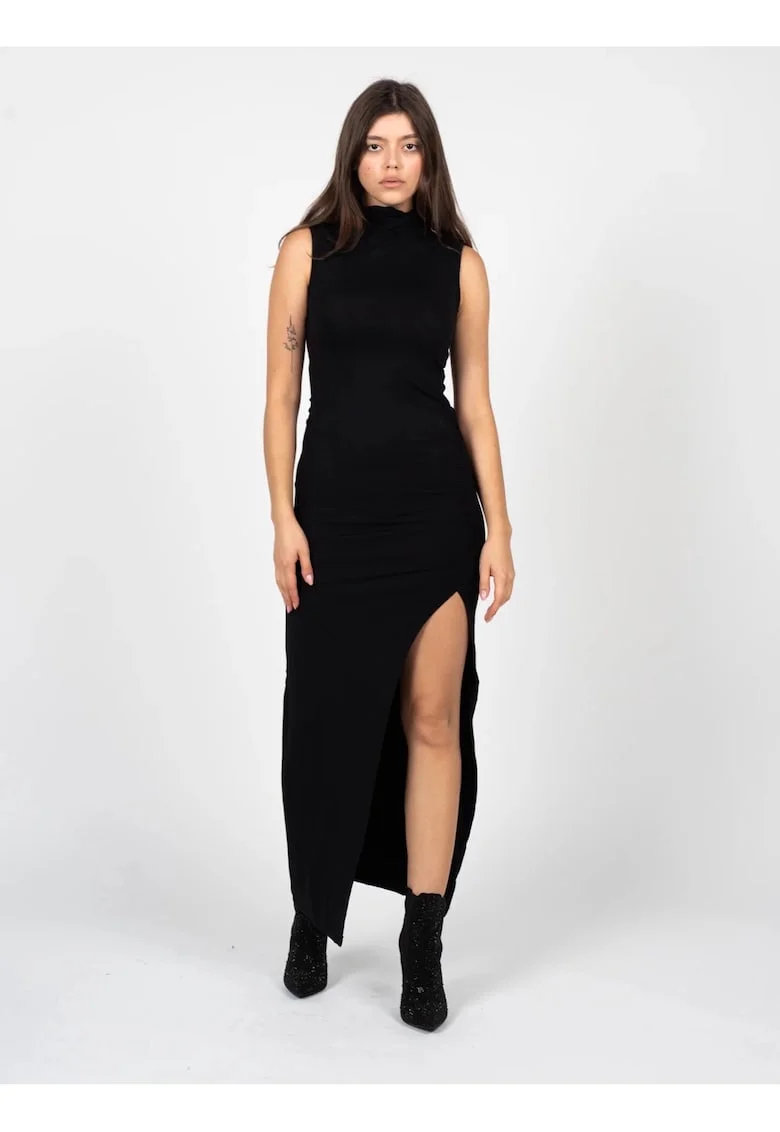 Rochie midi cu slit lateral,