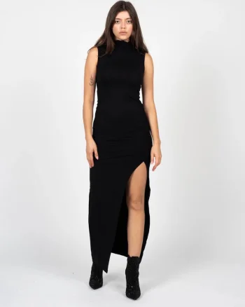 Rochie midi cu slit lateral,