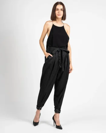 Pantaloni Conici Cu Dungi,