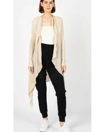 Cardigan asimetric cu buzunare laterale,