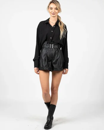Pantaloni scurti din piele ecologica Los Angeles,