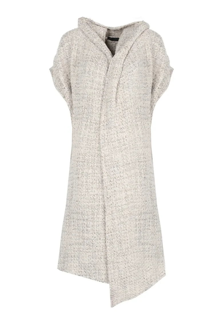 Cardigan asimetric cu gluga,