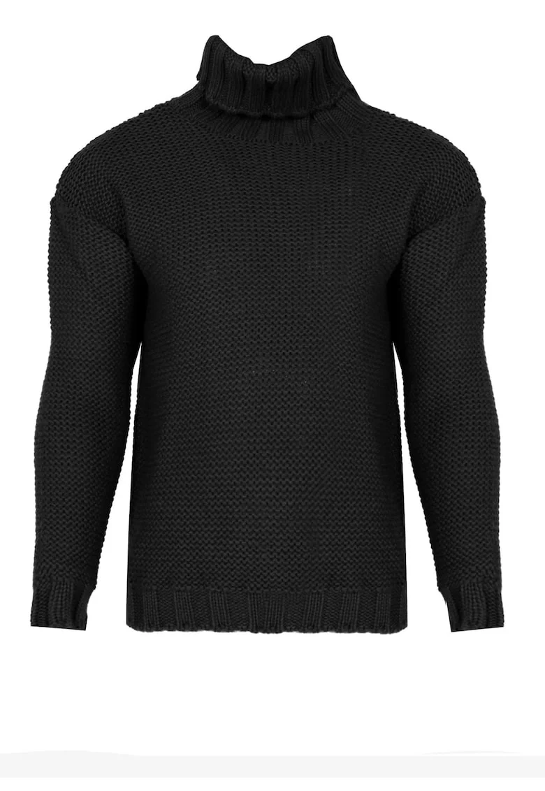 Pulover uni cu guler inalt, Negru