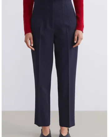 Pantaloni conici cu talie inalta, Albastru ultramarin