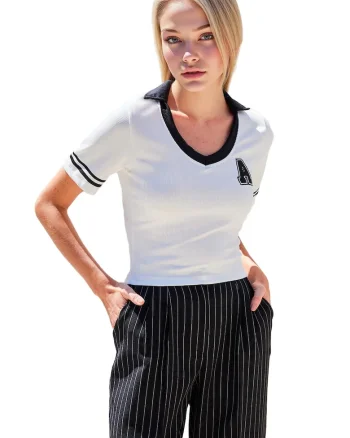 Tricou polo,  Poliester/Elastan, Alb