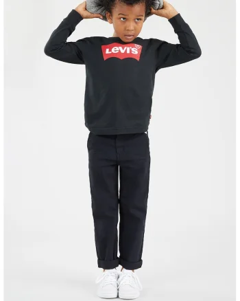 Bluza din bumbac cu imprimeu logo, Negru/Alb optic/Rosu vermillion