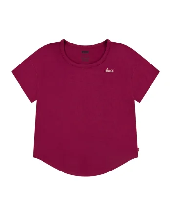 Tricou cu logo brodat, Roz zmeuriu