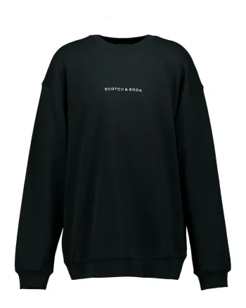 Bluza de trening din bumbac, cu decolteu la baza gatului, Verde padure
