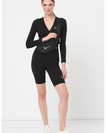 Bluza crop petrecuta, Negru
