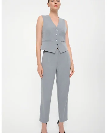 Pantaloni eleganti cu buzunare oblice, Gri deschis