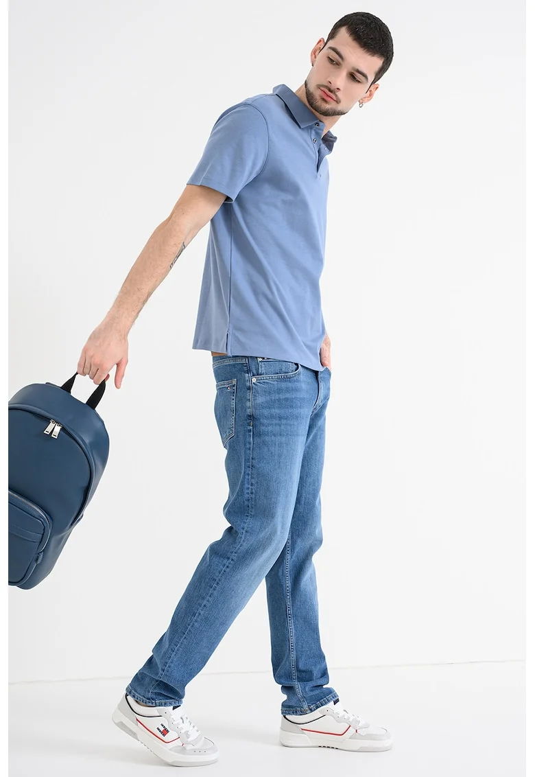 Tricou polo din bumbac cu monograma brodata discreta