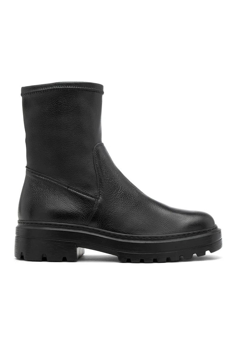 Ghete de piele cu fermoar, Negru