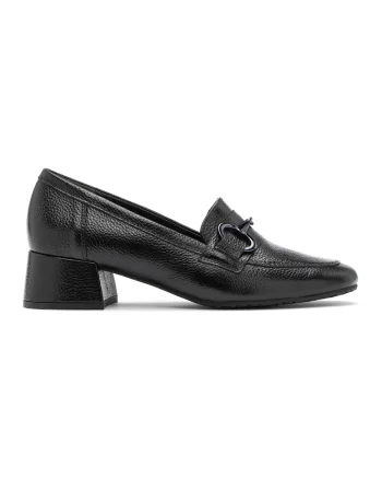 Pantofi de piele cu toc masiv, Negru