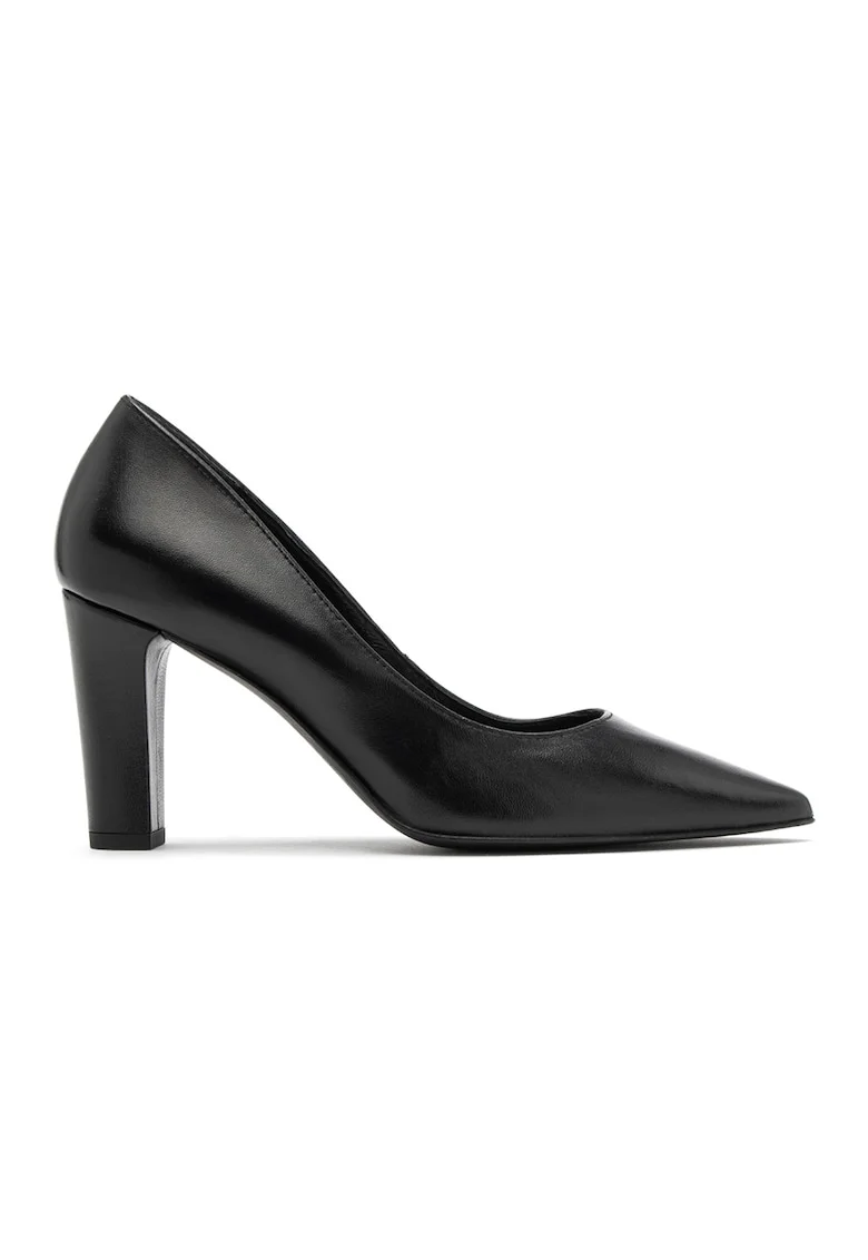 Pantofi de piele cu toc masiv Phoebe, Negru
