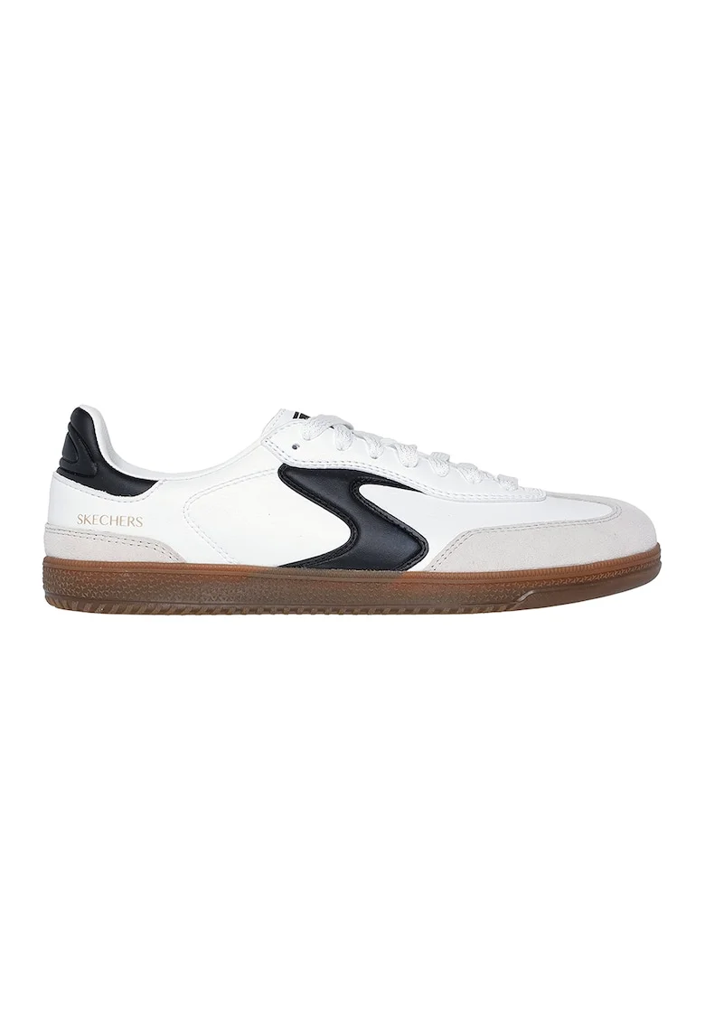 Pantofi sport din piele si piele ecologica Hotshot, Negru/Alb optic
