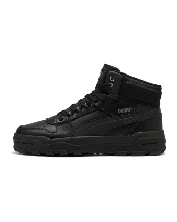 Pantofi sport mid-high cu insertii de piele Rebound Abrupt Cast, Negru/Negru stins/Gri antracit