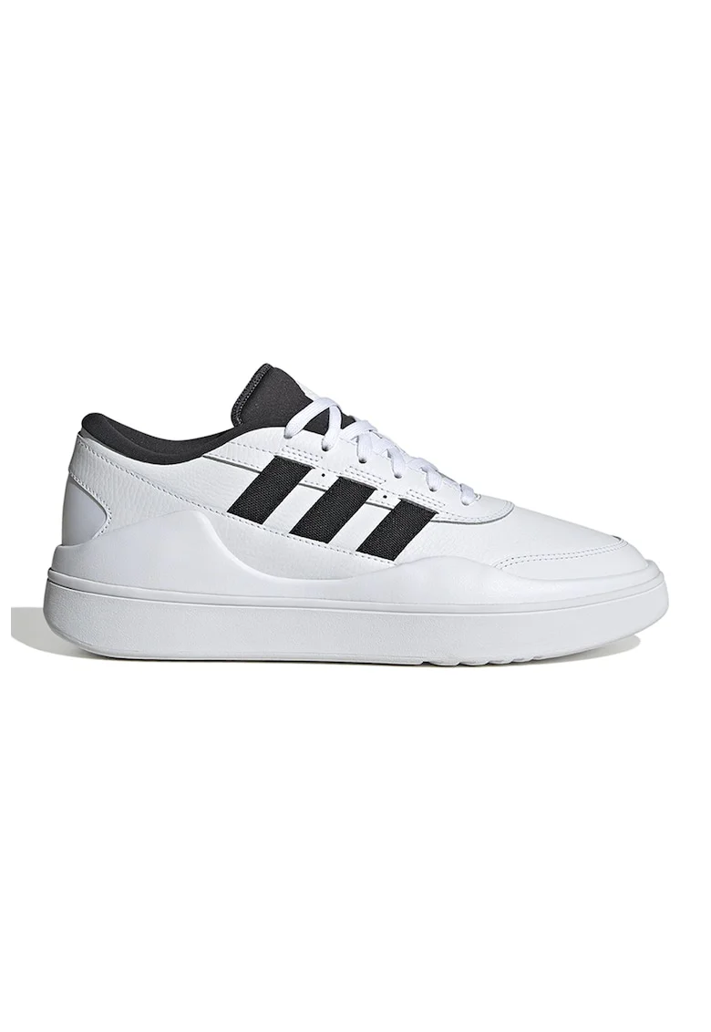 Pantofi sport de piele cu logo Osade, Alb/Negru stins
