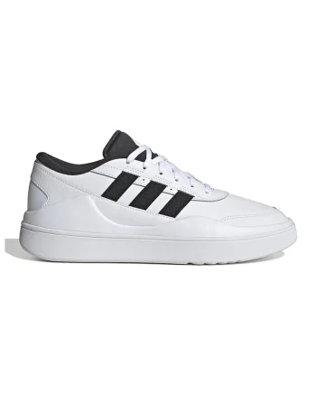 Pantofi sport de piele cu logo Osade, Alb/Negru stins