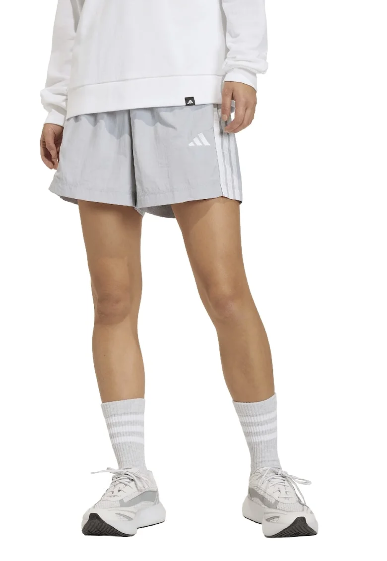 Pantaloni scurti cu talie ajustabila, Alb/Gri deschis