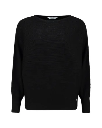 Pulover cu decolteu rotund, Negru