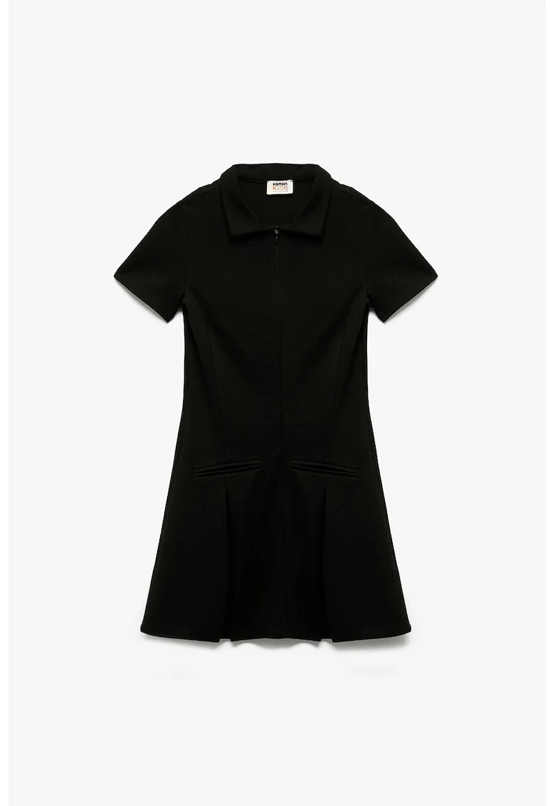 Rochie polo cu maneci scurte, Negru