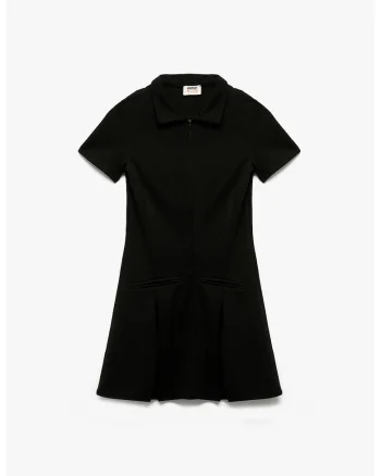 Rochie polo cu maneci scurte, Negru
