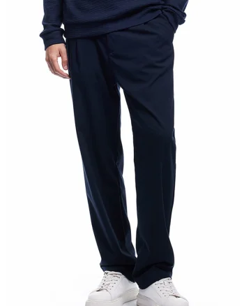 Bluza de trening texturata cu decolteu la baza gatului, Bleumarin