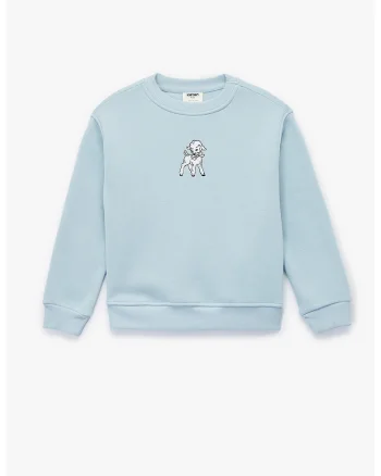 Bluza de trening cu broderie, Albastru glaciar