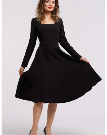 Rochie midi evazata, Negru