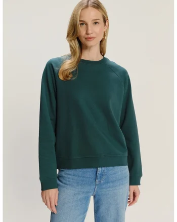 Bluza de trening lejera cu maneci raglan, Verde englez