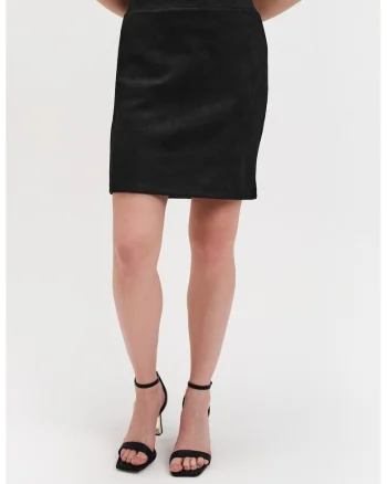 Fusta mini catifelata, Negru