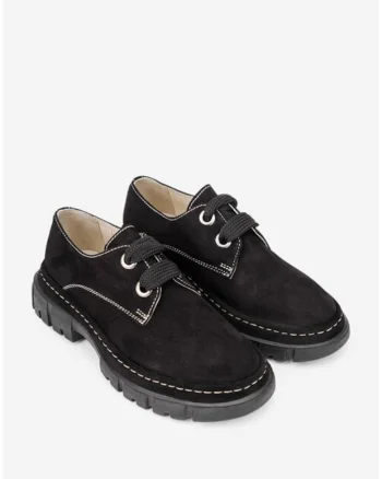 Pantofi dama din piele intoarsa negri, Negru