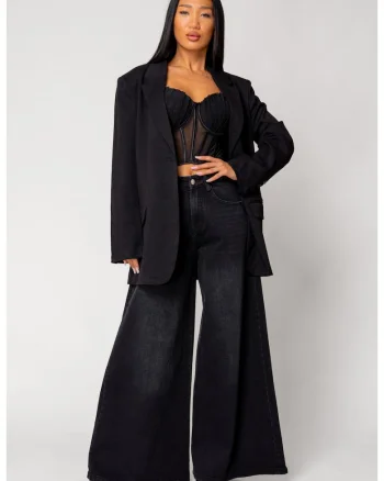 Sacou din stofa Black 18158