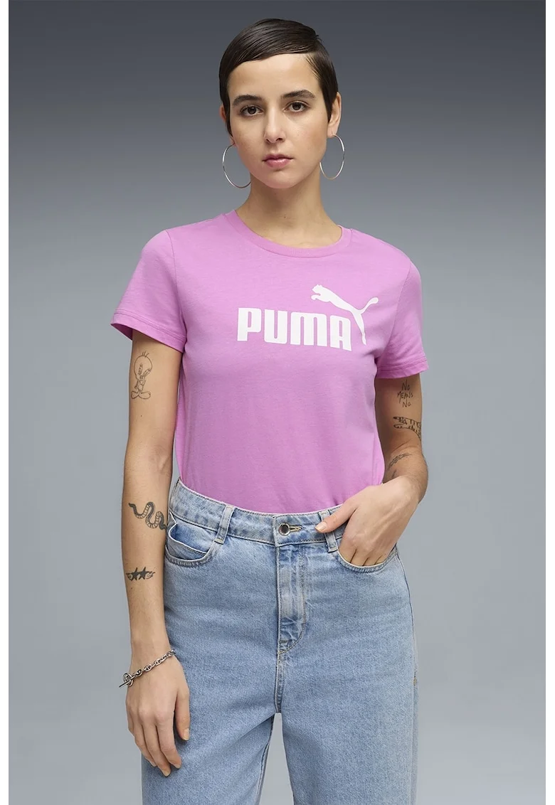 Tricou de bumbac ESS No. 1, Alb/Roz