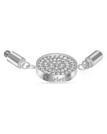 Talisman din otel inoxidabil hipoalergenic decorat cu pietre zirconia, placat cu rodiu Irresistible