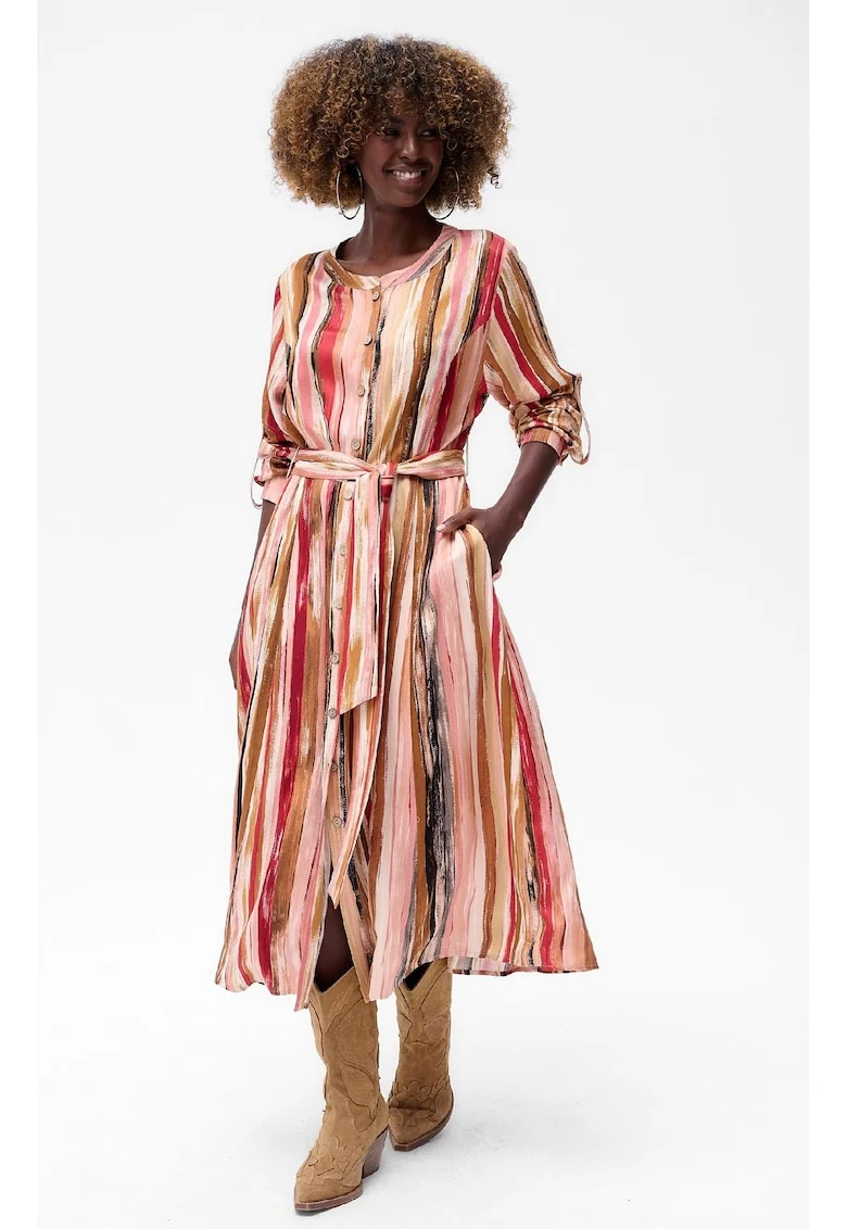 Rochie-camasa cu model abstract Sakko, Multicolor