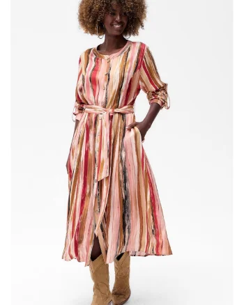 Rochie-camasa cu model abstract Sakko, Multicolor