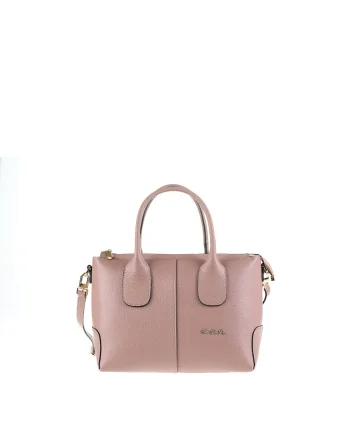 Geanta shopper de piele Silvana, Roz inchis