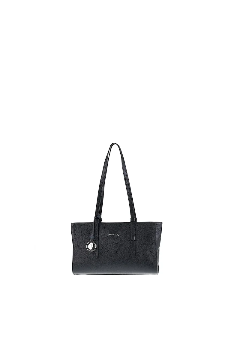 Geanta tote de piele Valeria, Negru