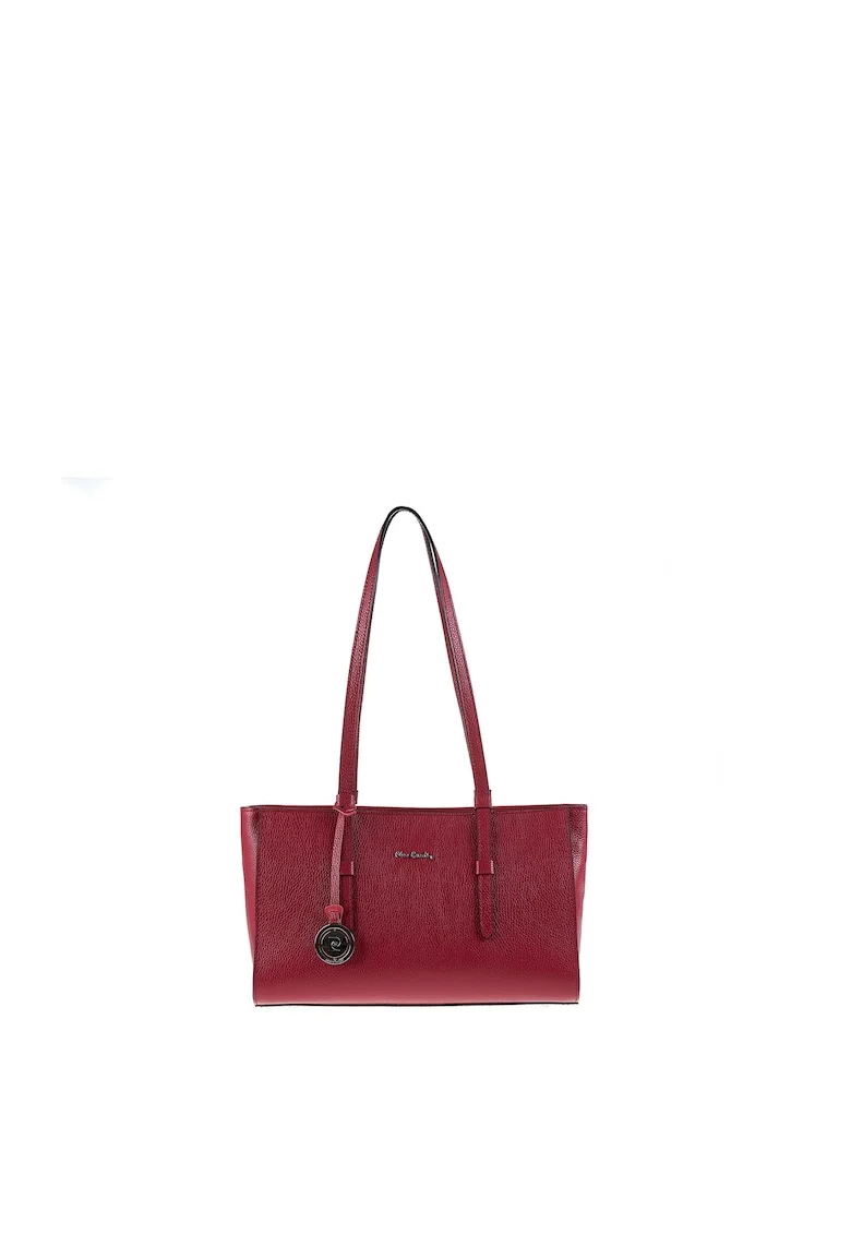 Geanta tote de piele Valeria, Rosu