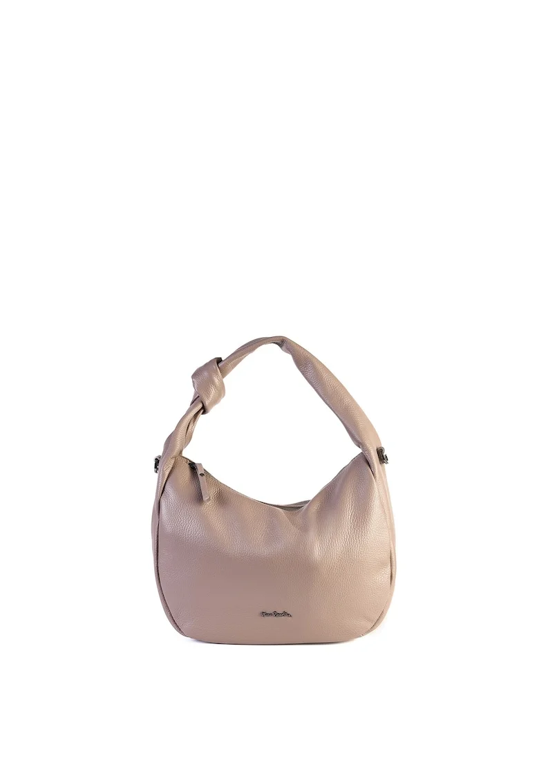 Geanta de piele cu bareta de umar Selene, Maro taupe