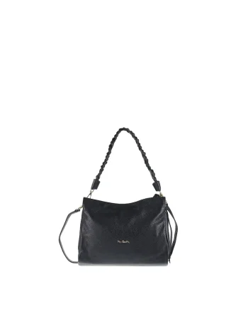 Geanta de piele cu bareta de umar Aurelia Elite, Negru