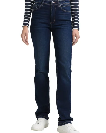 Blugi regular fit cu talie medie si buzunare, Bleumarin