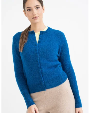 Cardigan slim fit din amestec de lana, Albastru deschis