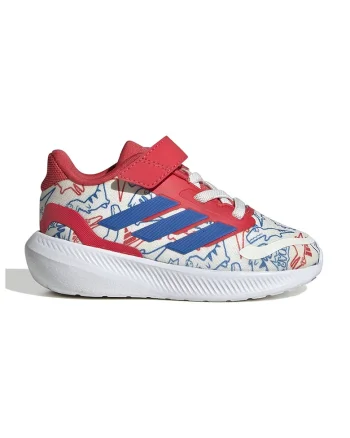 Pantofi sport cu imprimeu si garnituri de material sintetic Runfalcon, Rosu/Albastru royal/Alb murdar
