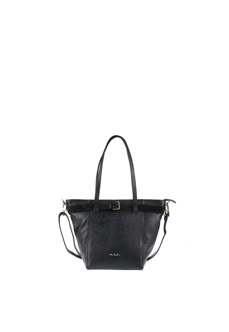 Geanta shopper din piele cu bareta ajustabila Celeste Elite, Negru