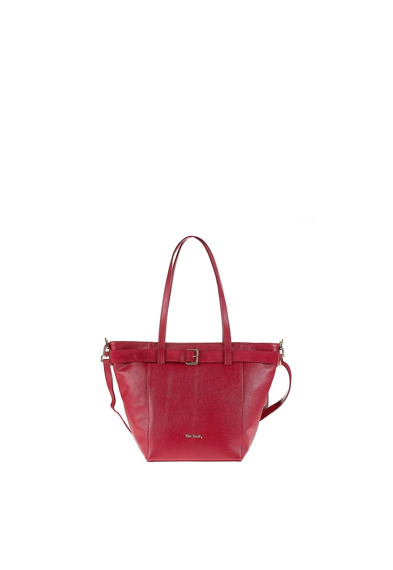 Geanta shopper din piele cu bareta ajustabila Celeste Elite, Rosu