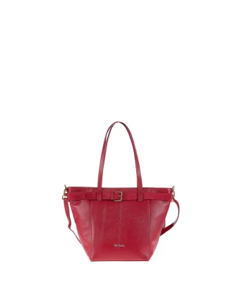 Geanta shopper din piele cu bareta ajustabila Celeste Elite, Rosu