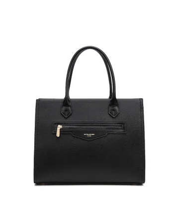 Geanta shopper din piele ecologica Erisma, Negru