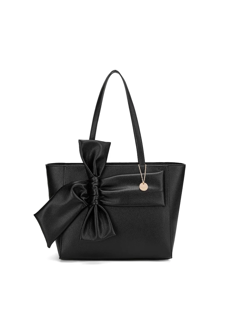Geanta shopper cu fermoar Velvetine Elite, Negru